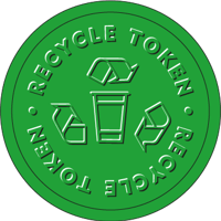 Recycle token munt voor festivals